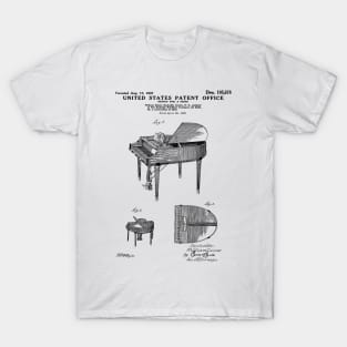 Wurlitzer Piano Patent Black T-Shirt